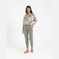 KOSZULA DAMSKA, kwiaty, kołnierz, guziki 100% WISKOZA, OVERSIZE MORAJ